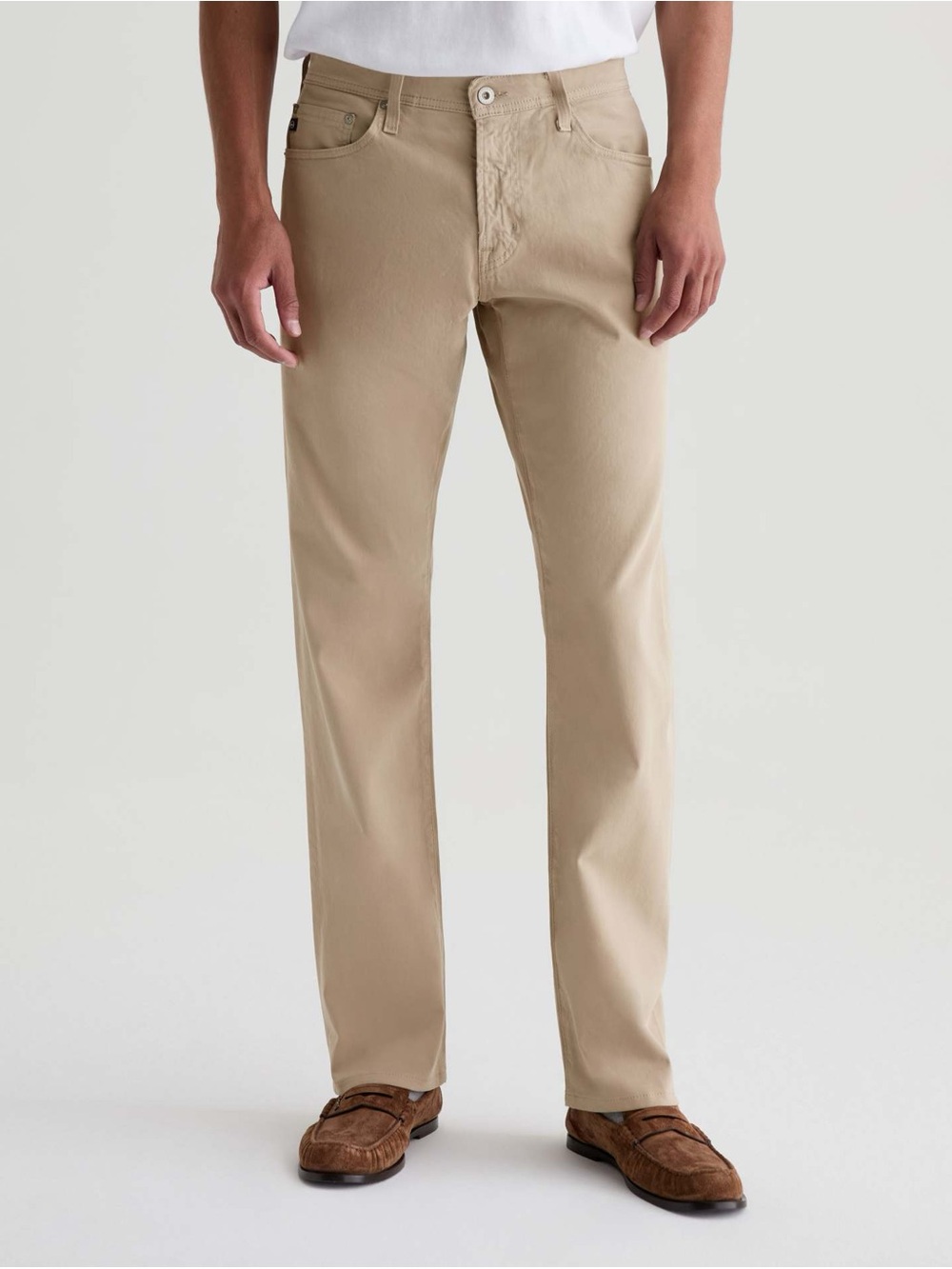 Ag Adriano Goldschmied Protege Straight Leg Men's Chino Pants in Beige